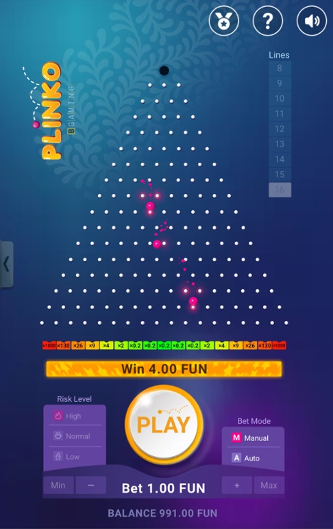 Plinko mobile view